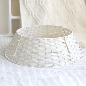 Christmas Tree Fence Base Fence Wicker Woven Christmas Tree Collar Skirt Fence Under the Artificial Christmas Tree Base Stand
