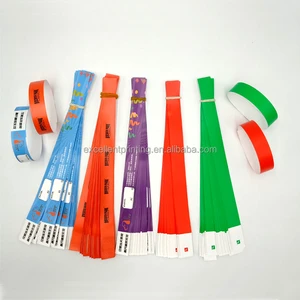 Multi Colors Waterproof Custom PP Synthetic Paper Bracelet for Events Festival Amusement Park Disposable Wristband