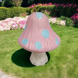 New Arrival Matte Colored Cartoon Mushroom For Easter Party Decoration LED Plastic Sculpture Mushroom Lamp