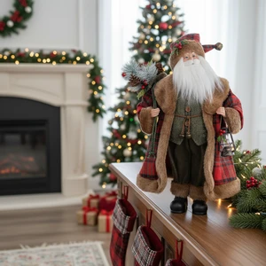 Large Santa Claus Hot Selling For Restaurants Unusual Red Standing Regalos De Navidad