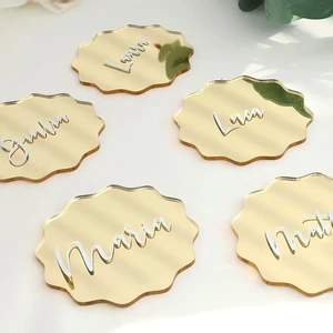 Wavy Acrylic Blank Table Sign Number Place Card for Wedding Birthday Parties DIY Seat & Name Cards