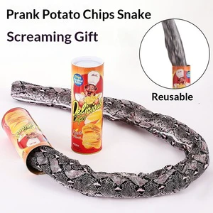 Funny Surprise New Creative Style April Fool's Day Plastic Potato Chip Snake Prank Toy Parties Spring Gift Novelties