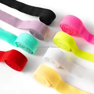 Wholesale 20Mm Fold Over Elastic Ribbon Binding Bias Tape Stock Colors For Clothes Quality Webbing Strap From Manufacturer