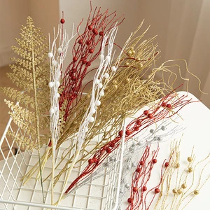 DIY Wedding Party Decoration Berry Picks Golden Christmas Berries Decor for DIY Garland and Holiday Wreath Ornaments