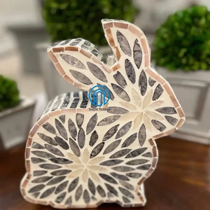 New Design Mother of Pearl Easter Rabbits in Ester Decorations for Easter Bunny Easter Holiday Supplies