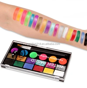 18 Colors UV Kids Facepainting Kit Water-Based Washable Body Artist Paint Carnival Makeup Party