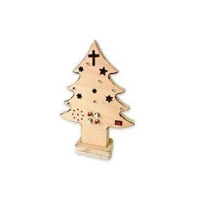 Factory Wholesale Customize MDF Christmas Tree Luxury Handmade MDF Ornaments Tabletop MDF Plaque For Decor Christmas Ornaments