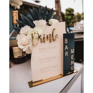 Custom Acrylic Sign Holder, Personalized QR Code Social Media Stand, Menu Table Number & Price List Display for Business, Event