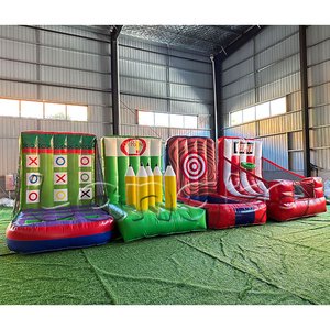 Inflatable Carnival Pencil Ring Toss 4 in 1 Sports Game Outdoor Play for Kids Party Rental