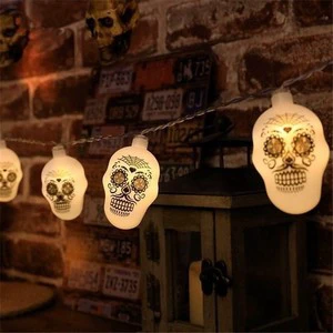 Battery Operated Skull Pumpkin Lantern Bat Ghost Decorations Lights for Outdoor Indoor Halloween Decor