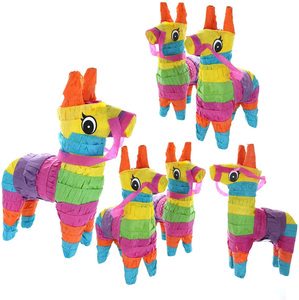 Mini Rainbow Alpaca Pinata Birthday Present Candy Wrap Supplies Party Atmosphere Knock Game Props