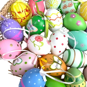Wholesale Children's Easter Eggs Secure Stock Plastic Printing Party Decorations for Holidays