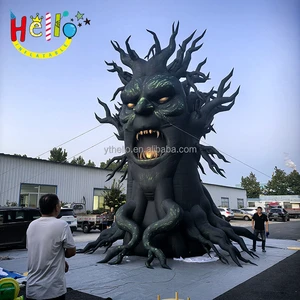 Halloween Decorations Inflatable Demon Balloon Party Decor Inflatable Tree Monsterwith LED Lamp And Air Blower
