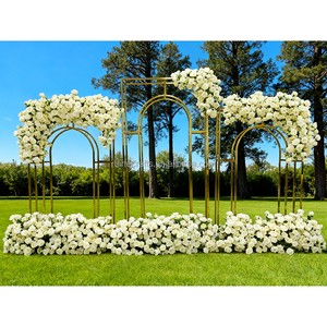 Wedding Decoration Full Set Gold Wedding Backdrop Flower Wall Stand Metal Event Stage Decoration Supplies