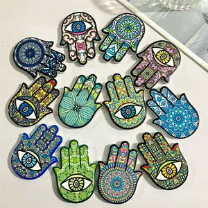 Evil Eye Fridge Magnets Hamsa Fridge Magnet Nazar Boncuk Ceramic Refrigerator Magnets Decorative Souvenir Home Decor Gifts