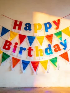 Polyester Festival Bunting Banner Pennants Happy Birthday Party Wedding Garland Decor Colorful Flags Custom Logo Digital