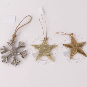 Custom Color Red Gold White 3D Mirror Star Shaped Modern Christmas Tree Hanging Ornament