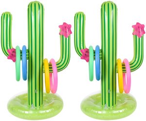 Hot Selling Inflatable Cactus Ring Toss Game Set Party Accessories Hawaiian Pool Beach Party Decoration