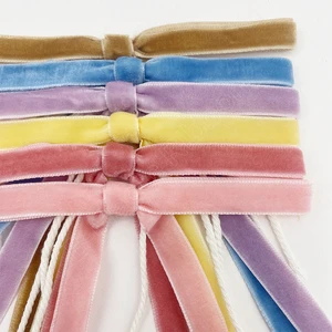 E-Magic Wholesale Hot Selling Handmade Velvet Christmas Ribbons Decorative Flocking Belt Bow for Holiday Gift Box Packaging