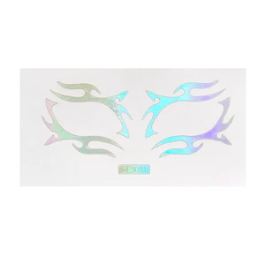 Custom High Quality New Rainbow Laser Face Eye Sticker Funny Family Party Stage Costume Face Paste Temporary Tattoo Wholesale