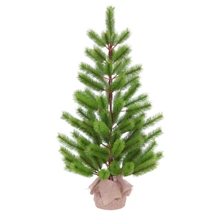 Highly Practical 3ft Green Table Christmas Tree with Burlap Stand,for Multiple Scenarios