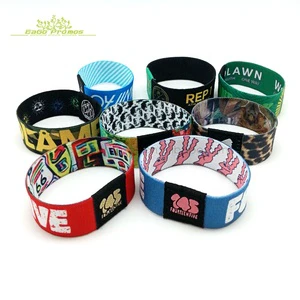 2026 China Custom Elastic Fabric Polyester Bracelet Event Wristband for Party With Logo