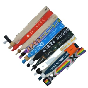 Promotional Customized Design RFID Fabric Wrist Band Full Colors Printed Festival Event Wristbands With Plastic Barrel Lock