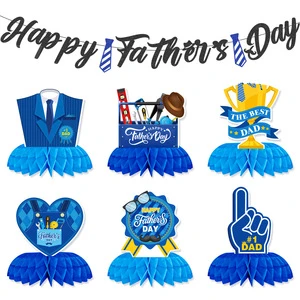Father's Day Theme Party Photo Shooting Venue Decoration Party Decoration Flag Hanging and Table Setting Set