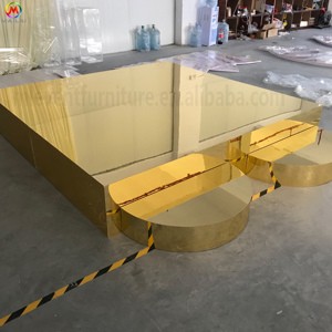 Promotion Special Design Gold Acrylic Wedding Stage Platform Floor Backdrop for Decoration