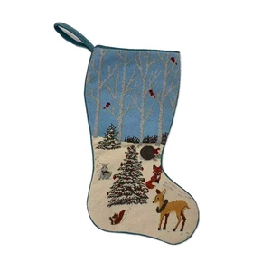 Handmade Custom Design Needlepoint Christmas Stocking