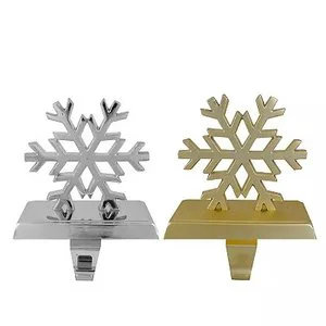 Set 2 Luxury Metal Eco-Friendly Handmade Christmas Stocking Holder Tree Stand Fireplace Holiday Decorative Display Organizer