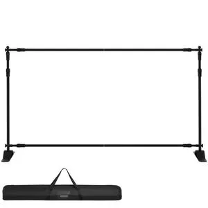 Adjustable 8 X 8 Ft Heavy-Duty Backdrop Banner Stand with Carrying Bag for Photo Booths Weddings Parties