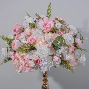 New Table Flower Arrangement Wedding Table Decoration Flower Balls and Utensils Matching Simulation Flower Balls