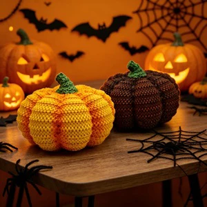 Wholesale Halloween Resin Pumpkin Decoration Hand-knitted Creative Halloween Pumpkin Ornament Festive Party Gift Home Decoration