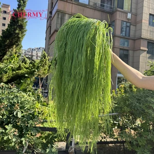 DC260 Wholesale Long Green Hanging 110cm Weeping Grass Stem Plastic Trailing Greenery for Backdrop Table Runner Arrangement