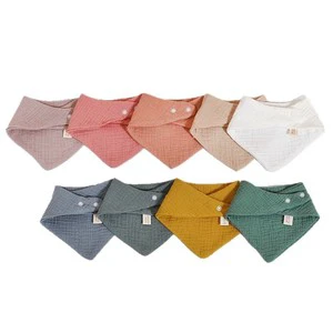 Soft Cotton Gauze Newborn Triangle Bibs Antibacterial Breathable Water-absorbent Bandana Scarf For Baby Boys Girls Daily Use