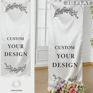 Custom Satin Wedding Banner, Custom Your Design for Wedding, Birthday, Bridal Shower, Welcome Wedding Sign