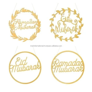 Eid Mubarak 3D Acrylic Wall Decorations for Home Ramadan Decorations 3D Islamic Muslim Party Hanging Pendant