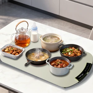 Portable Rollable Food Warmer Tray Child Safety Lock 8 Adjustable Temperature Settings Food Warming Mat For Buffet Party Thawing
