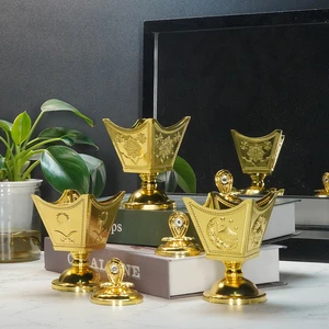 Middle Eastern Relief Pattern Metal Incense Burner Wine Cup-Shaped With Lid Ramadan Supplies