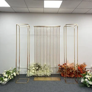 Wedding Metal Arch Backdrop Stand Golden Wedding Floral Arch Stand for Events Backdrop Decor Wedding Decoration & Supplies