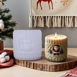 Santa Claus Aromatherapy Candle Food-grade Silicone Mold DIY Knitted Irregular Shape Christmas Decorative Ornaments