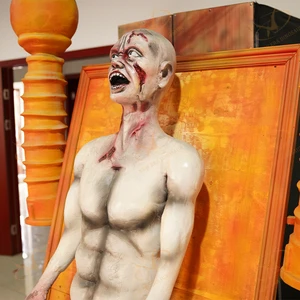 Male Ghost Plastic Fence-Abomination Horror Prop Battery Powered Durable for Indoor Use Haunted Houses Halloween Attractions