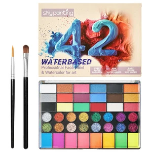 Professional 42-Color Non-Toxic Skin-Friendly Face Painting Kit Halloween Cosplay Party Makeup Art Paints Body Painting Supplies