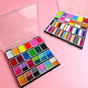 Wholesale Professional Rainbow Face Body Paint Kit Non-Toxic Water Based Face Painting Supplies Halloween Cosplay Party Kids OEM