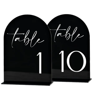 Wedding Decoration Acrylic Seating Place Cards and Table Number Plate Party Wedding Signs Gold Mirror Acrylic Sheet