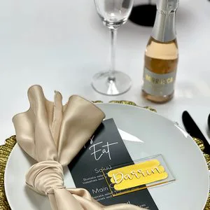 Small Rectangle Clear Acrylic Place Cards Home Decor Blank Seating Escort Name Plate for Wedding Dinner Party Table Setting