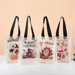 Shop Promotional Bags Custom Logo Tote Laminated Clear Pp Woven Shopping Bag Christmas And Halloween Gift Bags