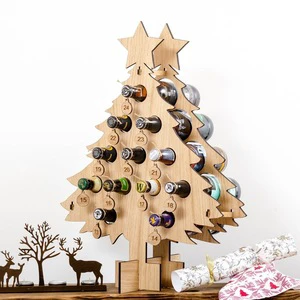 Christmas Countdown Decoration Bar Home Christmas Tree Stand Eco-Friendly Handmade Folding Durable Wooden Handicrafts