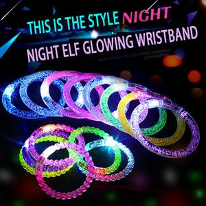 LED Rave Bracelets Party Favors Light up Acrylic Bangle for Thanksgiving Christmas Birthday Halloween Gifts
